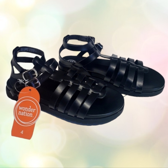 NWT Wonder Nation Girls Gladiator Sandals Spring/Summer  Size 4 - Picture 1 of 11